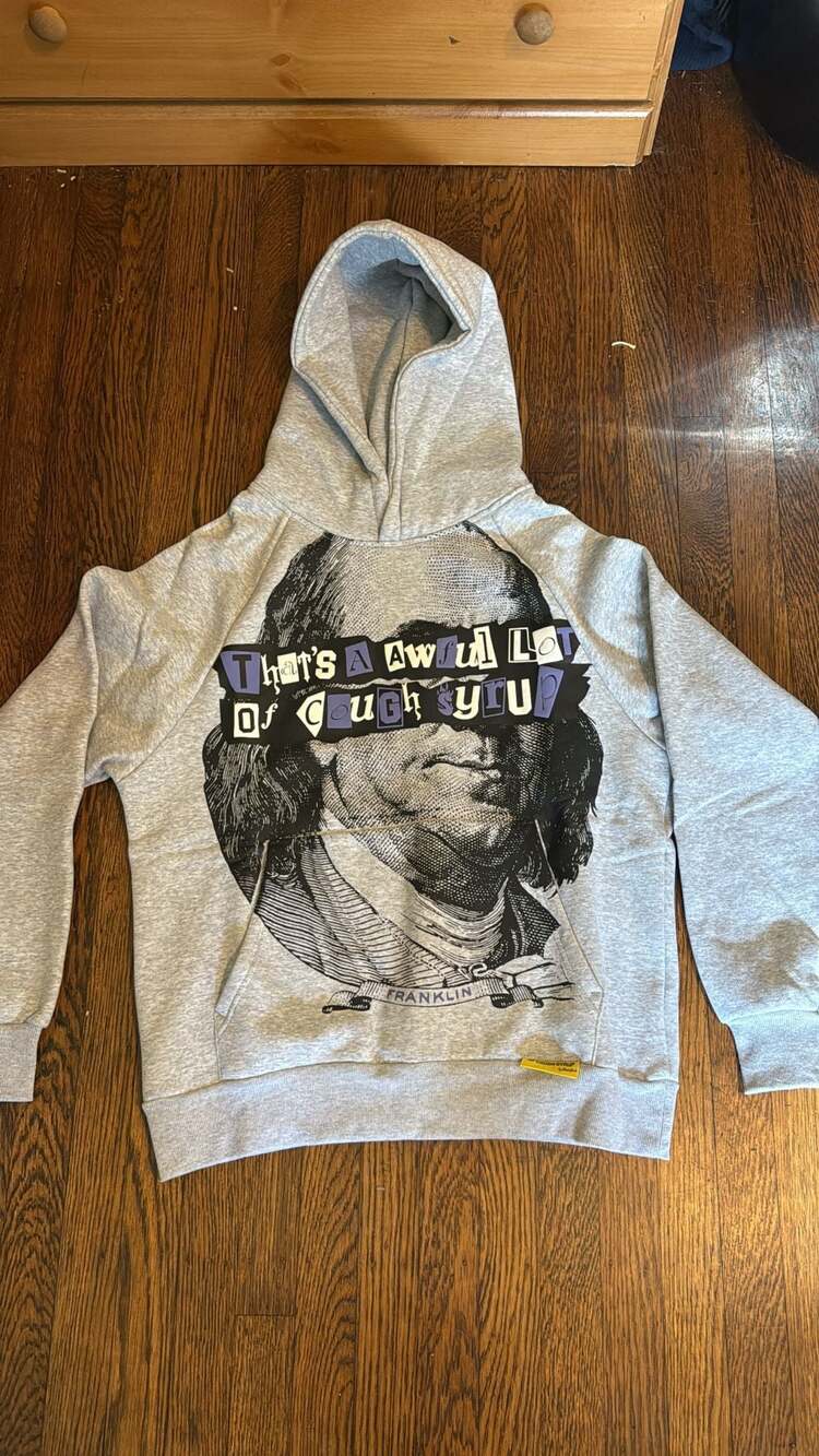 That's An Awful Lot Of Cough Syrup x Trapstar Grey Graphic Hoodie